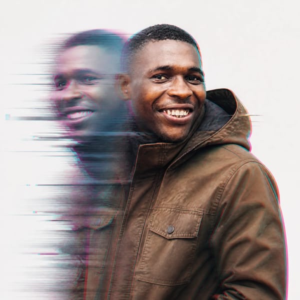 A double exposure, long exposure editorial photograph of a man Use image for face reference in…