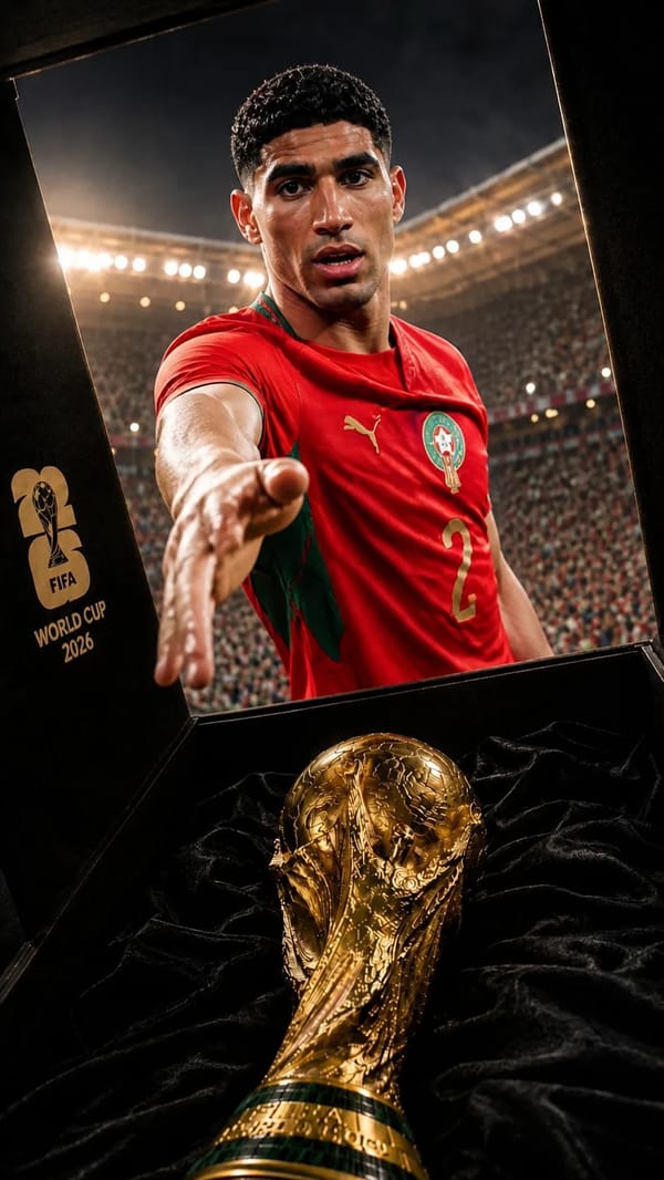 PLAYER=Achraf Hakimi Ultra-realistic sports photography, documentary realism, premium commercial ca… prompt example