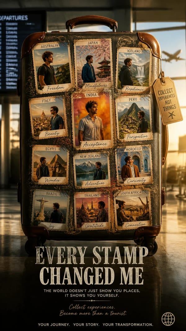 A premium 9:16 travel advertising poster.Main Subject: prompt example