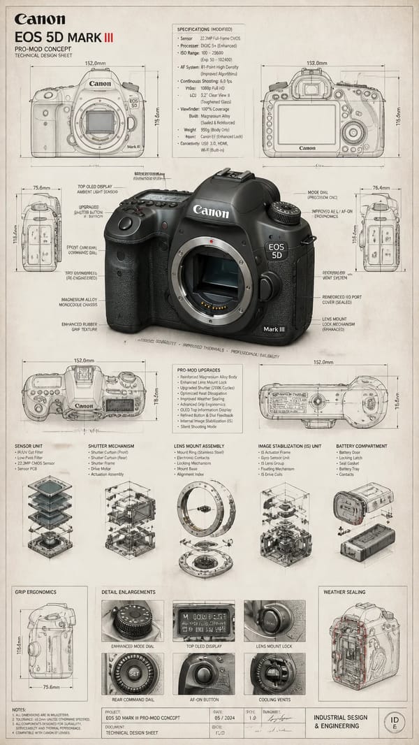 Highly detailed technical blueprint sketch and realistic 3D–render fusion of a custom modified…