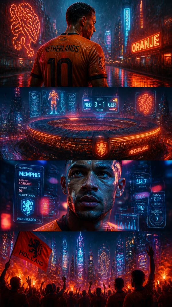 Netherlands – Futuristic Cyberpunk Neon Style prompt example