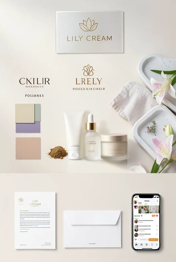 Create a high-end luxury brand identity presentation for an original skincare brand named “LILY…