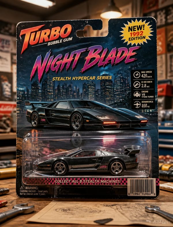 Ultra-premium collector's packaging and product advertisement poster featuring a brand new, com…