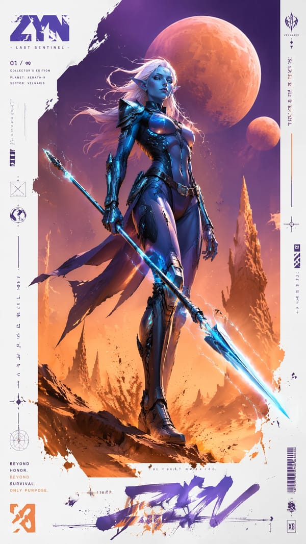 Create a premium collector's edition character poster. Comic book illustration, contemporary poster… prompt example
