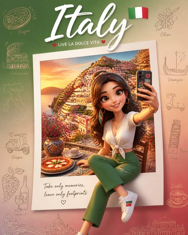 Create a premium collectible travel poster in a cute stylized 3D cartoon/Pixar-inspired aesthet…