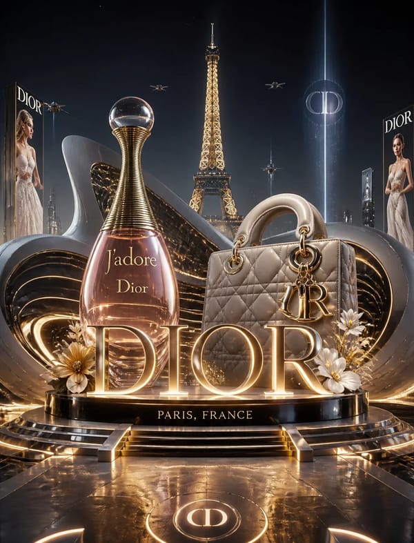 Create a futuristic cinematic luxury promotional installation for the brand [BRANDNAME].The des…