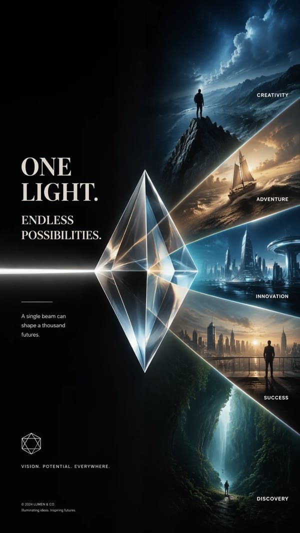 ONE LIGHT. ENDLESS POSSIBILITIES. prompt example