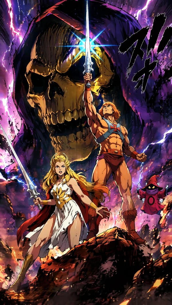 Rediseña esta imagen en una ilustración dramática de anime Shonen con líneas audaces, cel-shading,… prompt example