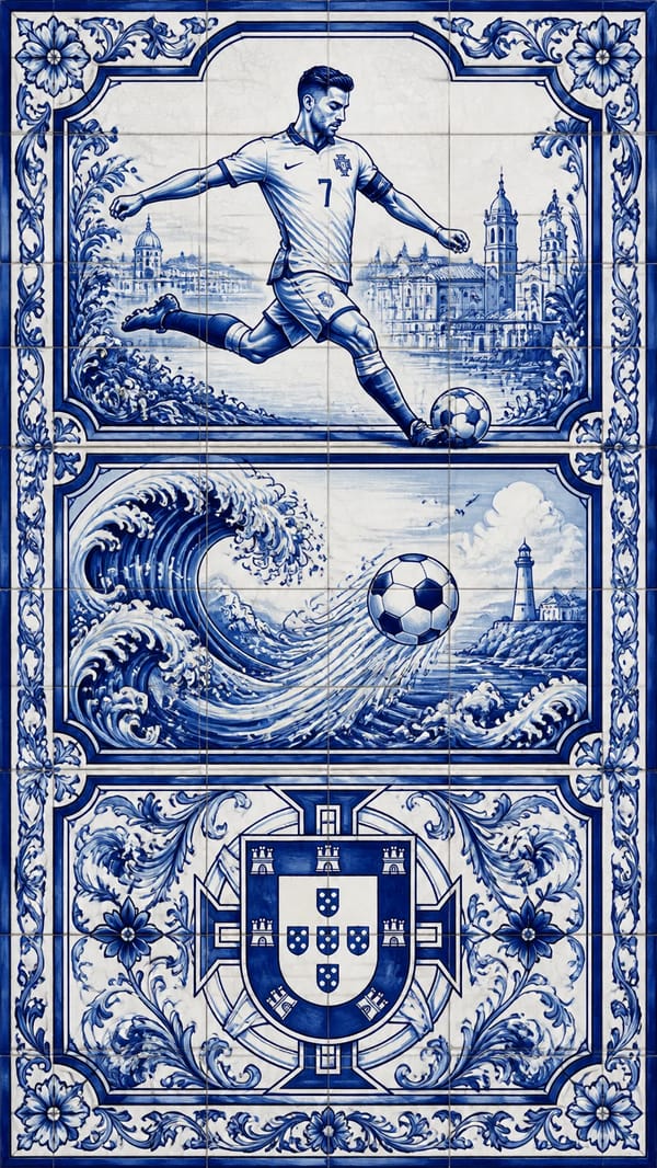Portugal – Azulejo Tile Illustration Style prompt example