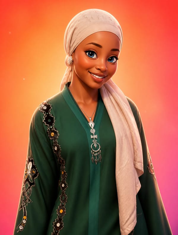 A stylized Pixar-style 3D portrait of a refernce image with smooth skin, large expressive blue…