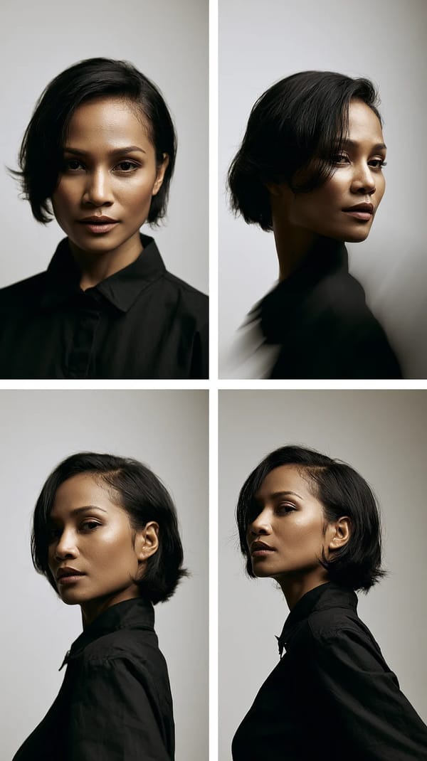 Create a premium high-fashion editorial series featuring a stylish Timorese female model with s…
