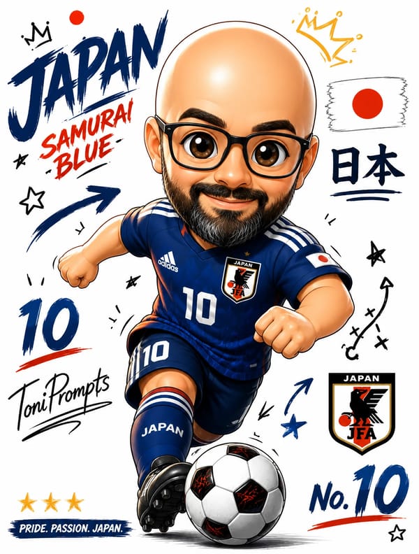 Crea una ilustración de un cartel como un jugador de fútbol de la selecció japonesa en un estil…