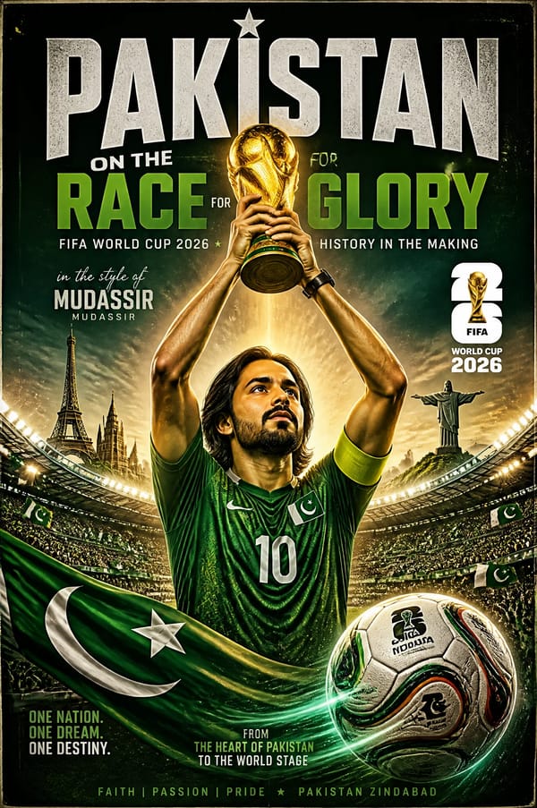 PAKISTAN ON THE RACE FOR GLORY prompt example