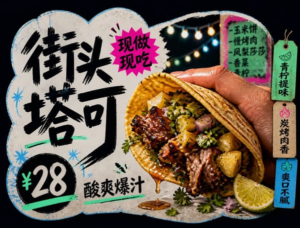 Black Cutout Food Card Ad prompt preview