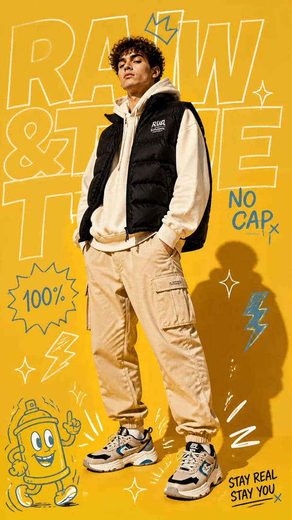 STREETWEAR GRAPHIC COLLAGE SYSTEM prompt example