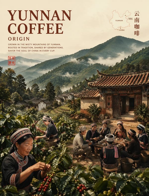 Yunnan Coffee Origin,in the visual style of the reference image,cinematic photography,high contrast… prompt example