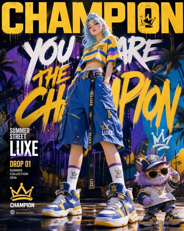 luxury summer streetwear prompt preview