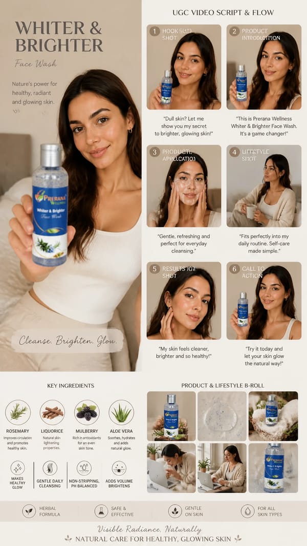 (Luxury AI UGC skincare campaign board), warm beige aesthetic, beautiful female influencer with…