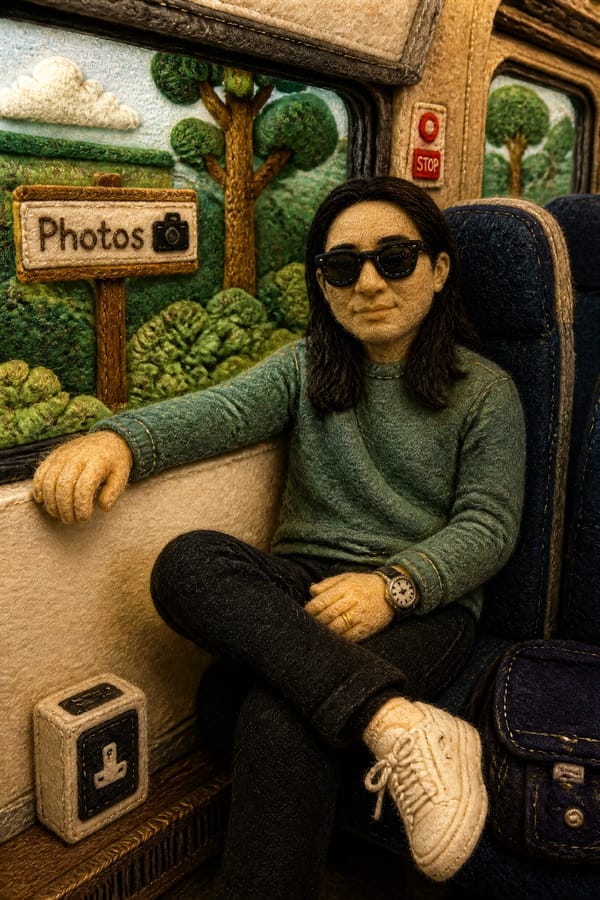 A stop-motion animation style scene featuring a whimsical fabric sculpture of a Steve Rai, craf…