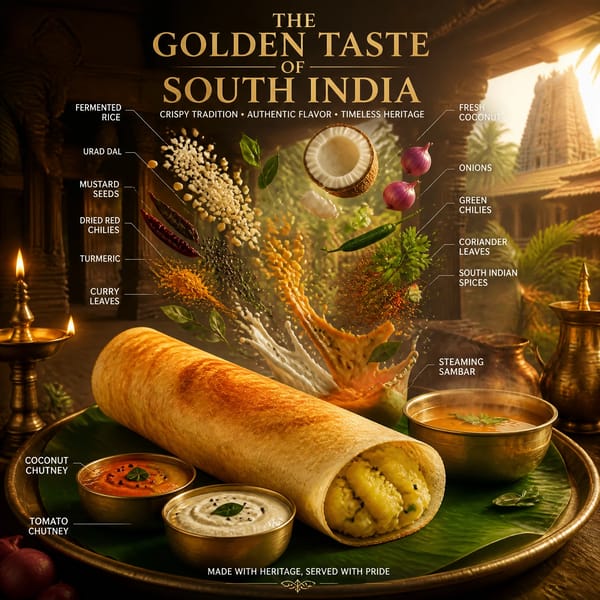 THE GOLDEN TASTE OF SOUTH INDIA prompt preview