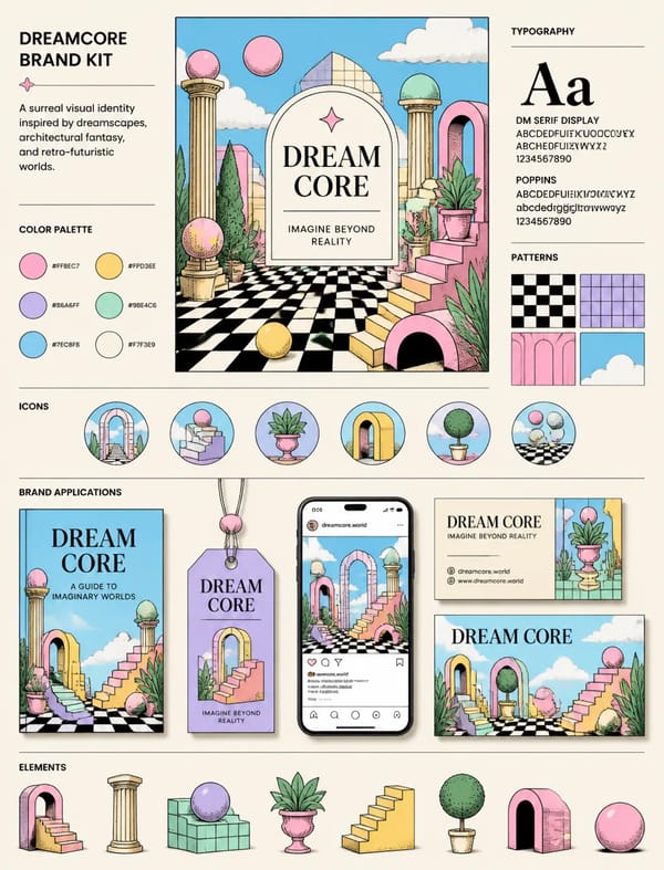 🎨✨ Built this complete Dreamcore Brand Kit using ChatGPT Image 2.A visual identity inspired by sur… prompt example