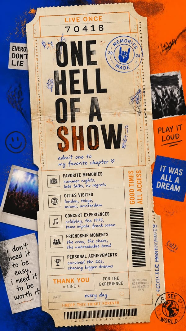 ONE HELL OF A SHOW prompt example