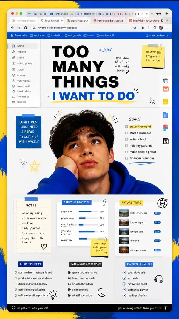 TOO MANY THINGS I WANT TO DO prompt example