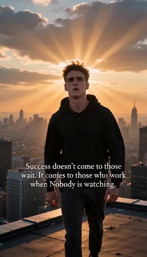 Success doesn't come to those who wait. It comes to those who work when nobody is watching. pro…